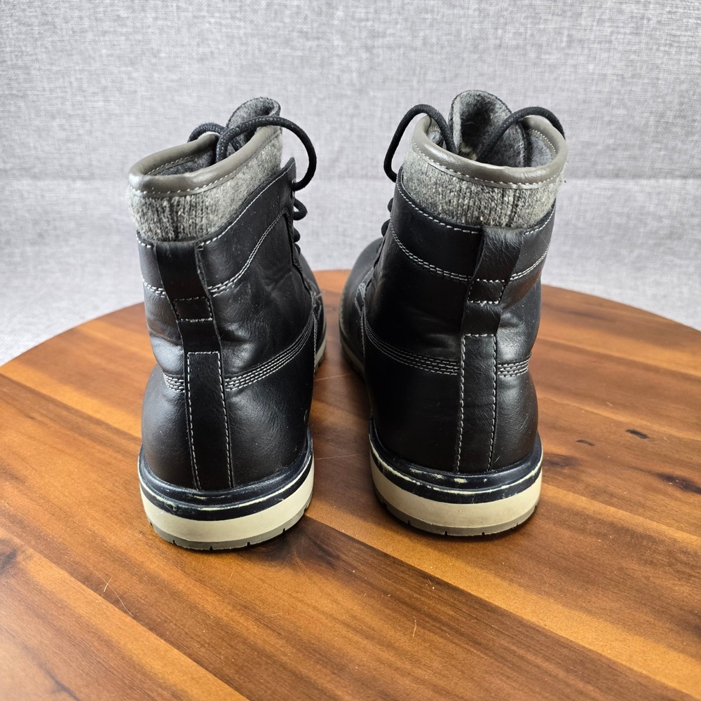Mens Black Lace Up Ankle Boots Combat Style Round Toe Winter Casual Size 8.5 MED - Picture 12 of 14